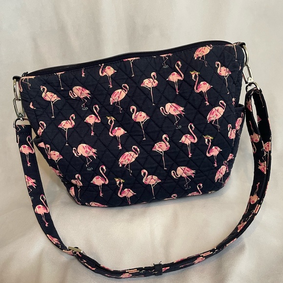 Vera Bradley Black and Pink Flamingo Crossbody Bag - Picture 5 of 5